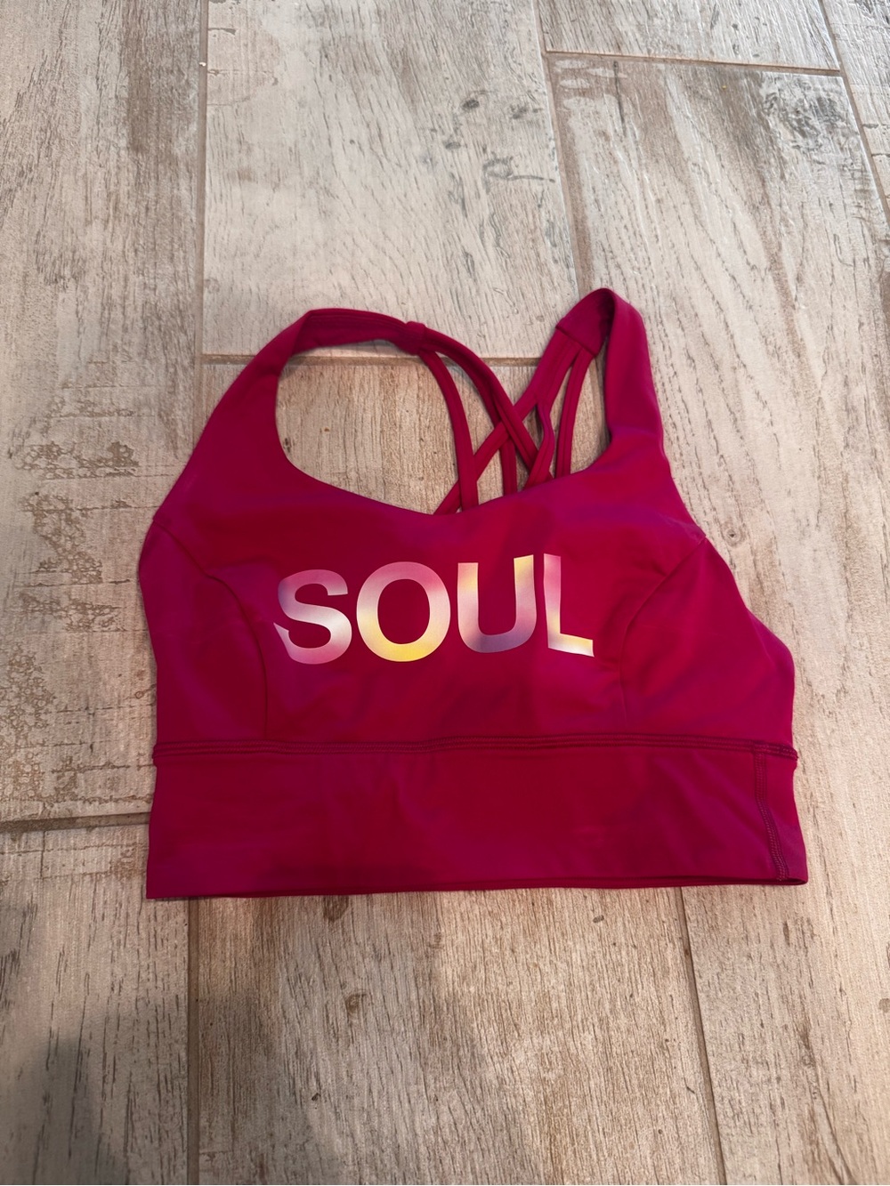Pink Lululemon Sports Bra with Strappy Back